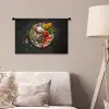 Kruiden - Bord - Peper - Zwart - Lepels - Zilver Wandkleed katoen klein -sfeer4