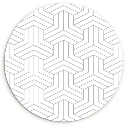 Patronen - Abstract - Zwart - Wit - Geometrie Wandcirkel kunststof plaat 5mm dik klein 188 -3d