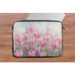 Tulpen - Veld - Lente - Roze laptophoes neopreen klein -tafel