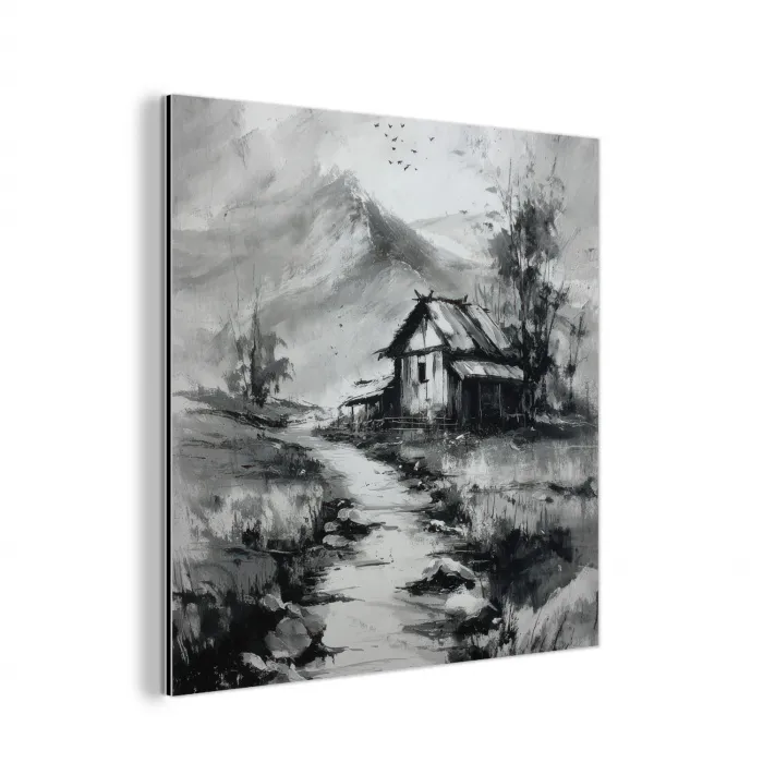 Hut - Grijs - Bergen - Mistig aluminium wit klein -3d