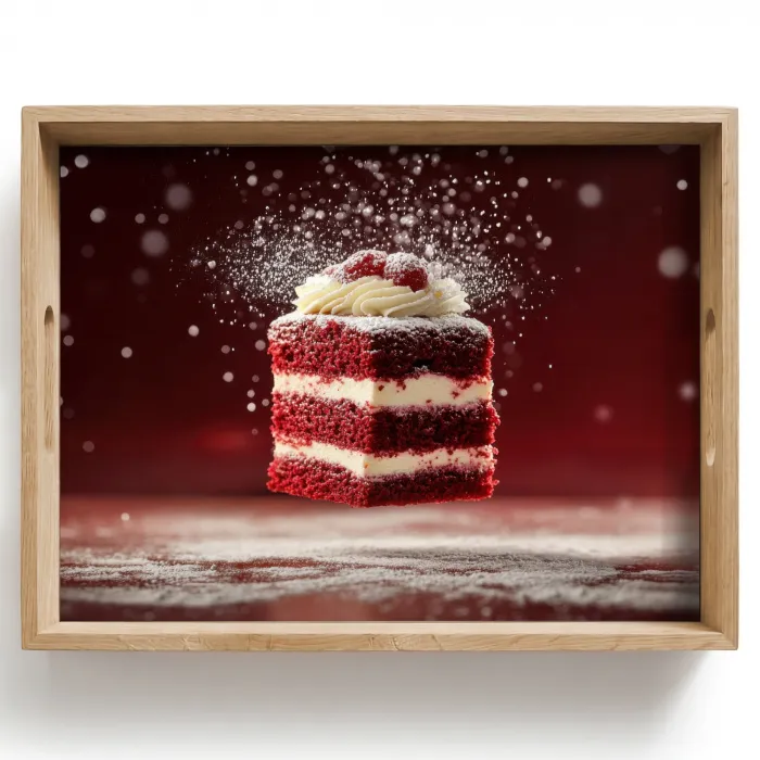 Rode - Velvet - Taart - Eten Dienblad Rechthoek middel -z3d_shopping