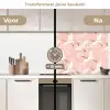 Kraanvogels - Bloesem - Roze keuken achterwand 2 middel 871 -voor-na2_NL