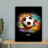 Voetbal omringd door verfklodders canvas 2cm klein -sfeer4