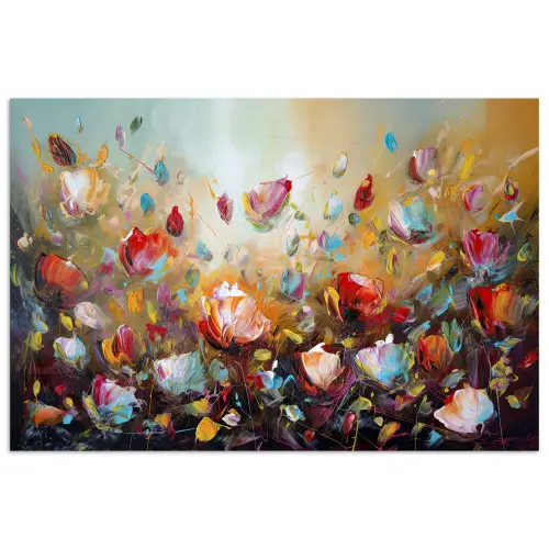 Bloemen - Kunst - Natuur - Olieverf poster papier klein -3d
