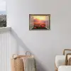 Doorkijk - Klaprozen - Bloemen - Rood - Open raam tuinposter los doek klein -sfeer8
