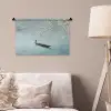 Bloesems - Minimalistisch - Wateroppervlak - Boot Wandkleed katoen klein -sfeer4