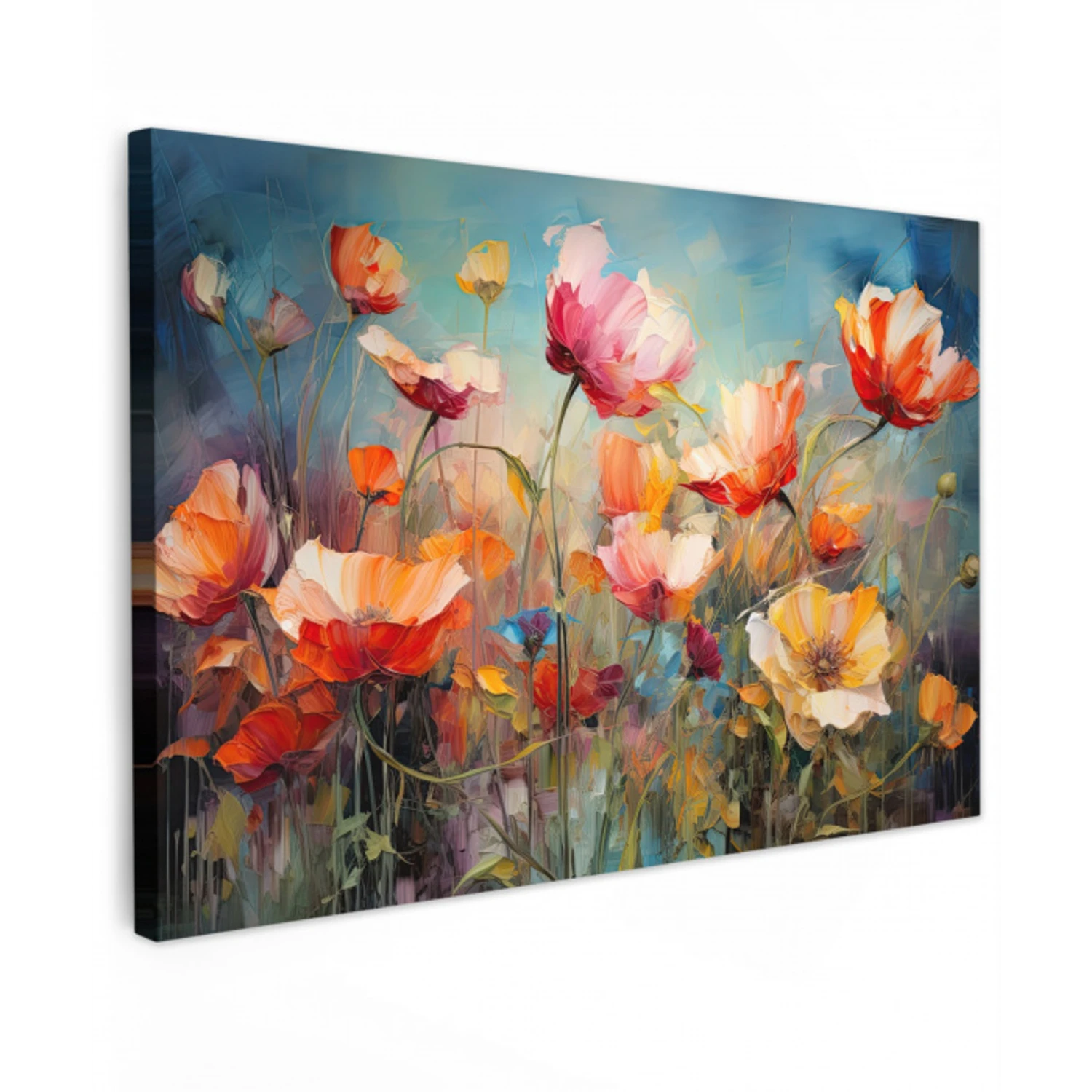 Bloemen - Watercolor - Kunst - Botanisch - Natuur canvas 2cm klein -z3d