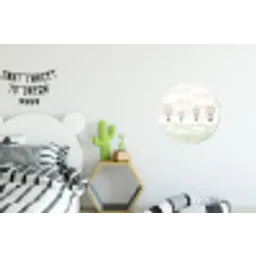 Aquarel - Luchtballonnen - Pastel Wandcirkel aluminium klein -kinderkamer