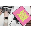 Bonjour - Roze - Fel groen laptophoes neopreen klein -bureau