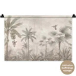 Jungle - Banenboom - Kolibrie - Beige Wandkleed katoen klein -t3d_DE