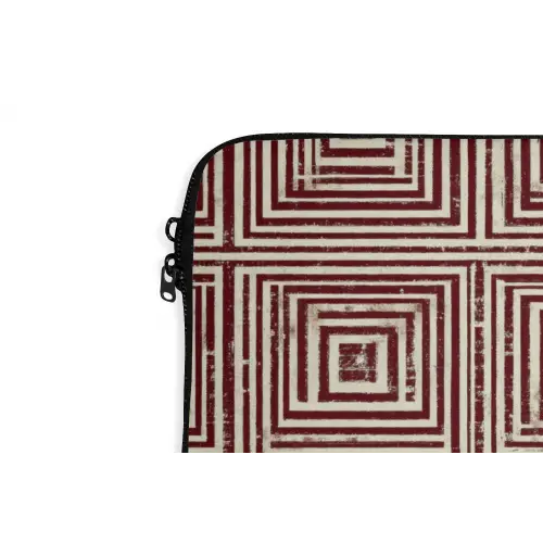Geometrisch - Patroon - Rood laptophoes neopreen klein 279 -detail