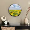 Zonnebloemen - Bloemen - Wolken - Natuur - Geel - Landschap Fotolijst rond zonder passe partout klein -sfeer1