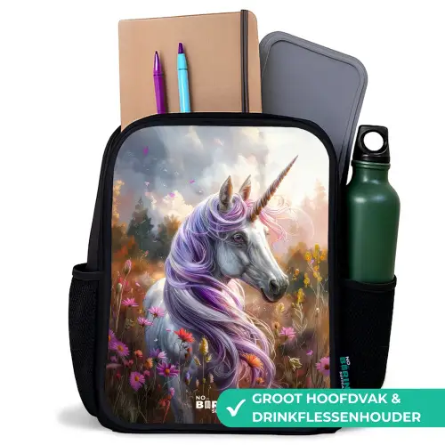 Lavendel lentehoorn Rugzak - Zwart middel -inhoud_NL