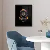Kat met kleurrijk vest en oranje bril fotolijst zwart zonder passe partout klein -sfeer4