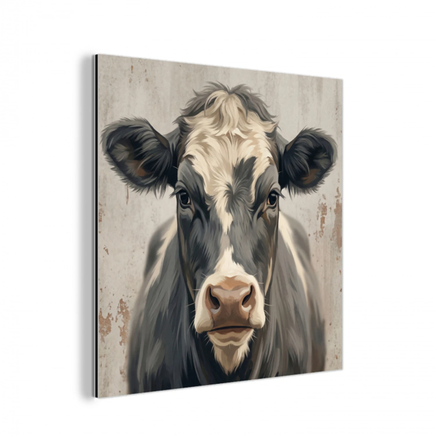 Koe - Portret - Dieren - Modern aluminium wit klein -3d