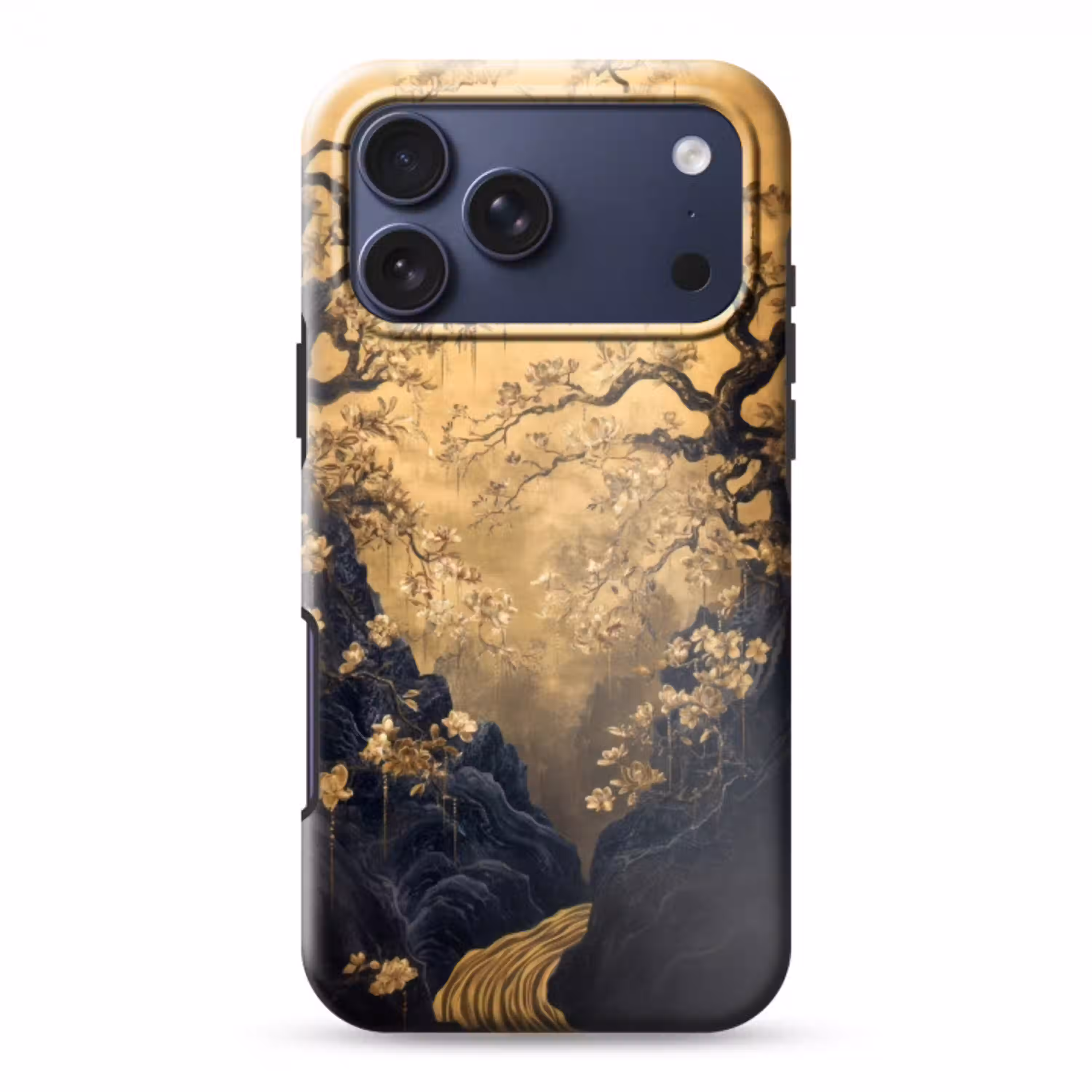 Bloemen - Takken - Goud - Sierlijk Toughcase MagSafe Apple iPhone 17 Pro Max klein -3d