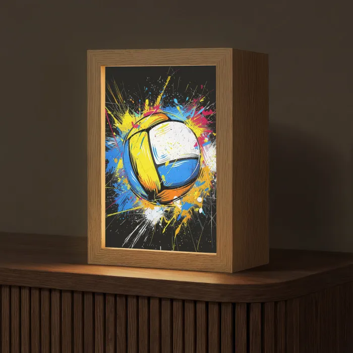 Graffiti - Sport - Volleybal - Bal Light Box met kabel (Tafellamp) klein -z3d_website