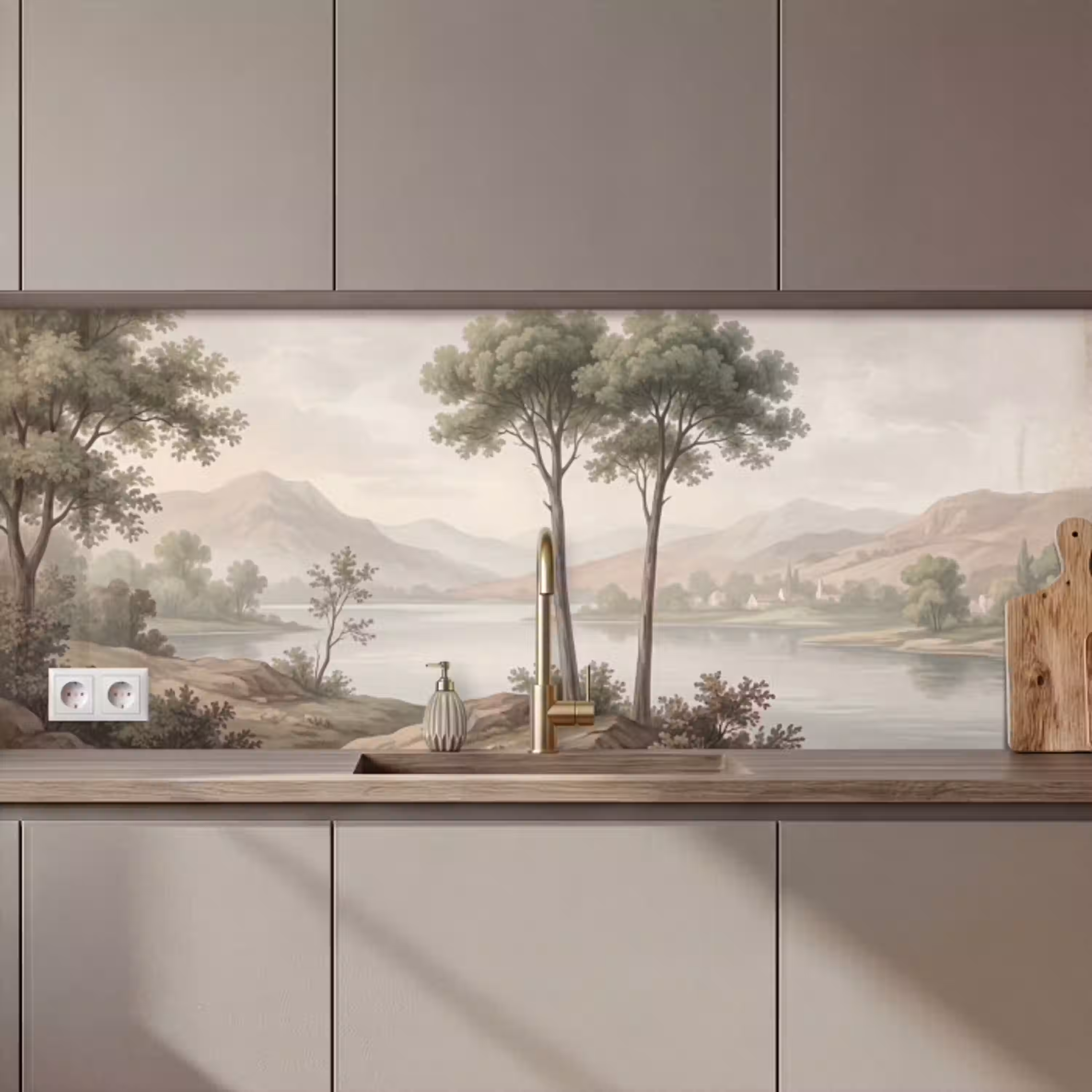 Bomen - Meer - Bergen - Illustratie keuken achterwand 2 middel zz_3dshopping
