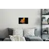 Vlinder - Bloemen - Insect - Portret - Zwart - Oranje Muursticker klein -slaapkamer