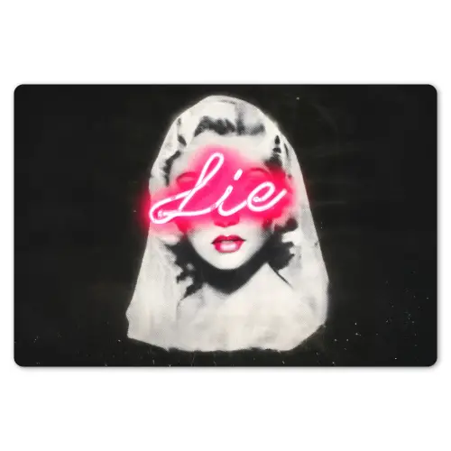 Neon - Letters - Vintage - Vrouw Placemat vinyl groot -zzsfeer1_Kitchenyeah-website