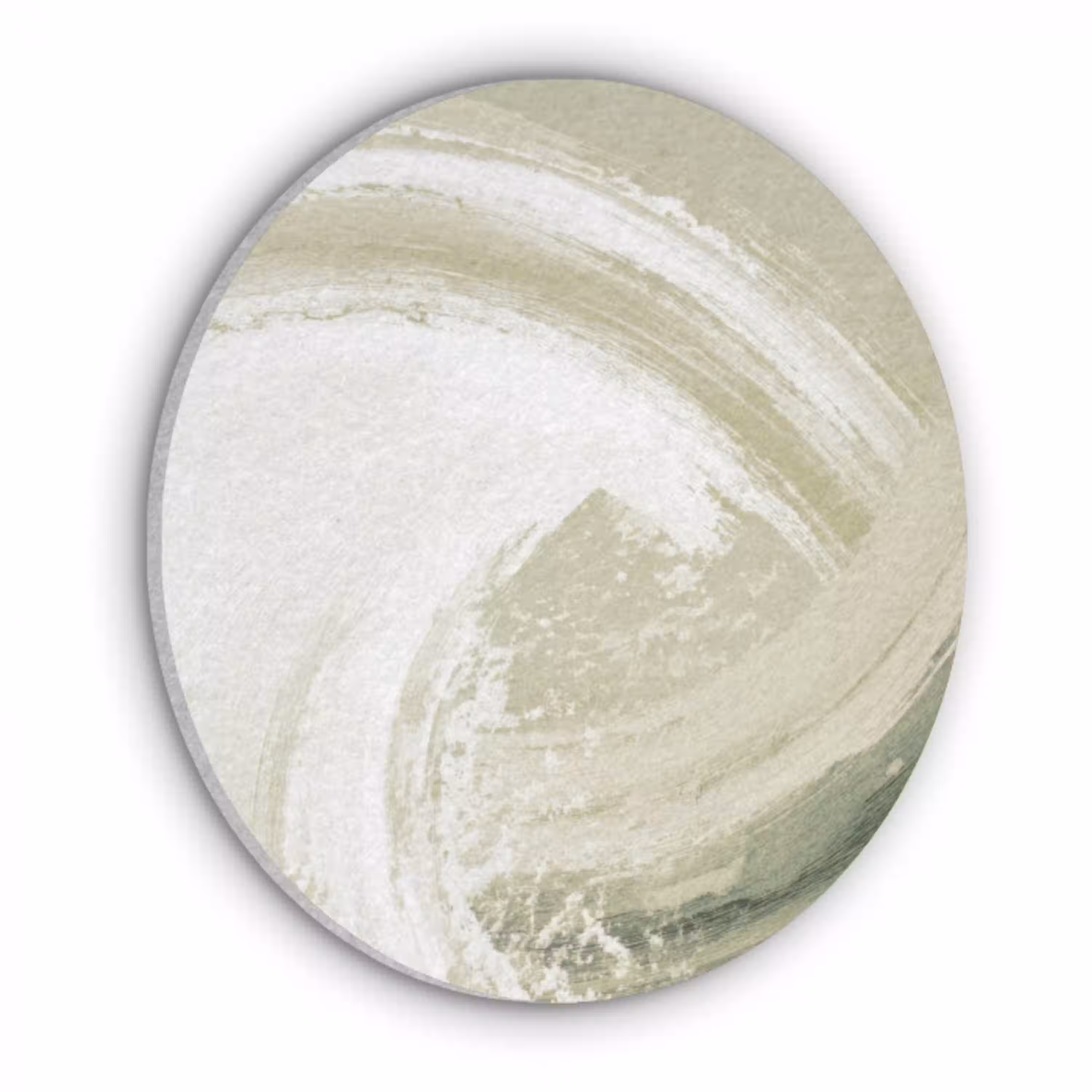 Abstract - Penseelstreken - Golven - Groen Akoestische PET Vilt - Rond klein -3d