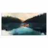 Bossen - Meer - Kano - Oranje Muismat XXL klein -3d_leeg