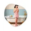 Badkamer - Vrouw - Roze Wandcirkel Organisch Forex 3mm klein -3d