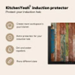 Kleurrijk Verweerd Hout Inductie beschermer vinyl 3mm middel -vsfeer2_ENG