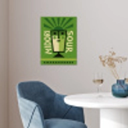 Grafisch - Art - Cocktail - Groen poster papier klein -sfeer3