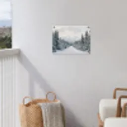 Weg - Sneeuw - Naaldbos - Winter - Avontuurlijk tuinposter los doek klein -sfeer8