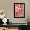 Roze - Bloemen - Wit - Oranje fotolijst zwart zonder passe partout klein -sfeer1