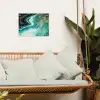 Marmerlook - Blauw - Goud - Glitter - Luxe - Marmer tuinposter los doek klein -sfeer7