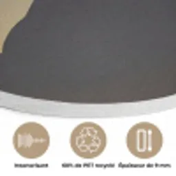 Minimalistisch - Silhouet - Oranje Akoestische PET Vilt - Rond klein -closeup_FR