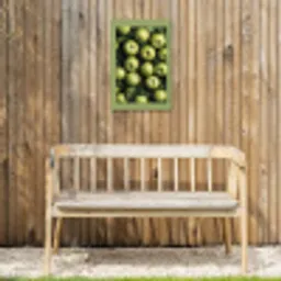 Appels - Groen - bladeren Tuinposter op houten frame 2 cm dik klein -sfeer4