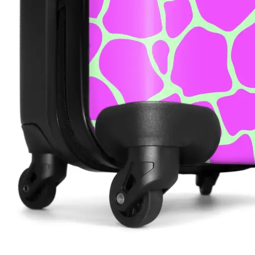 Giraffeprint in lichtgroen en paars NBS - Handbagage koffer - Kinderen Unisex middel -wiel