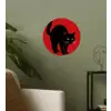 Kat - Zwart - Staart Wandcirkel behangsticker klein -sfeer2