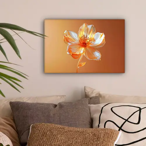 Glazen - Bloem - Oranje canvas 2cm klein -sfeer1