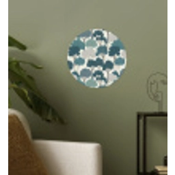 Modern - Bomen - Bos - Patroon - Blauw Wandcirkel behangsticker klein 186 -sfeer2