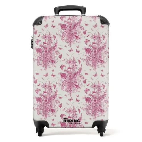 Klassiek boeket patroon roze NBS - Handbagage koffer - Kinderen Unisex middel -productfoto_recht