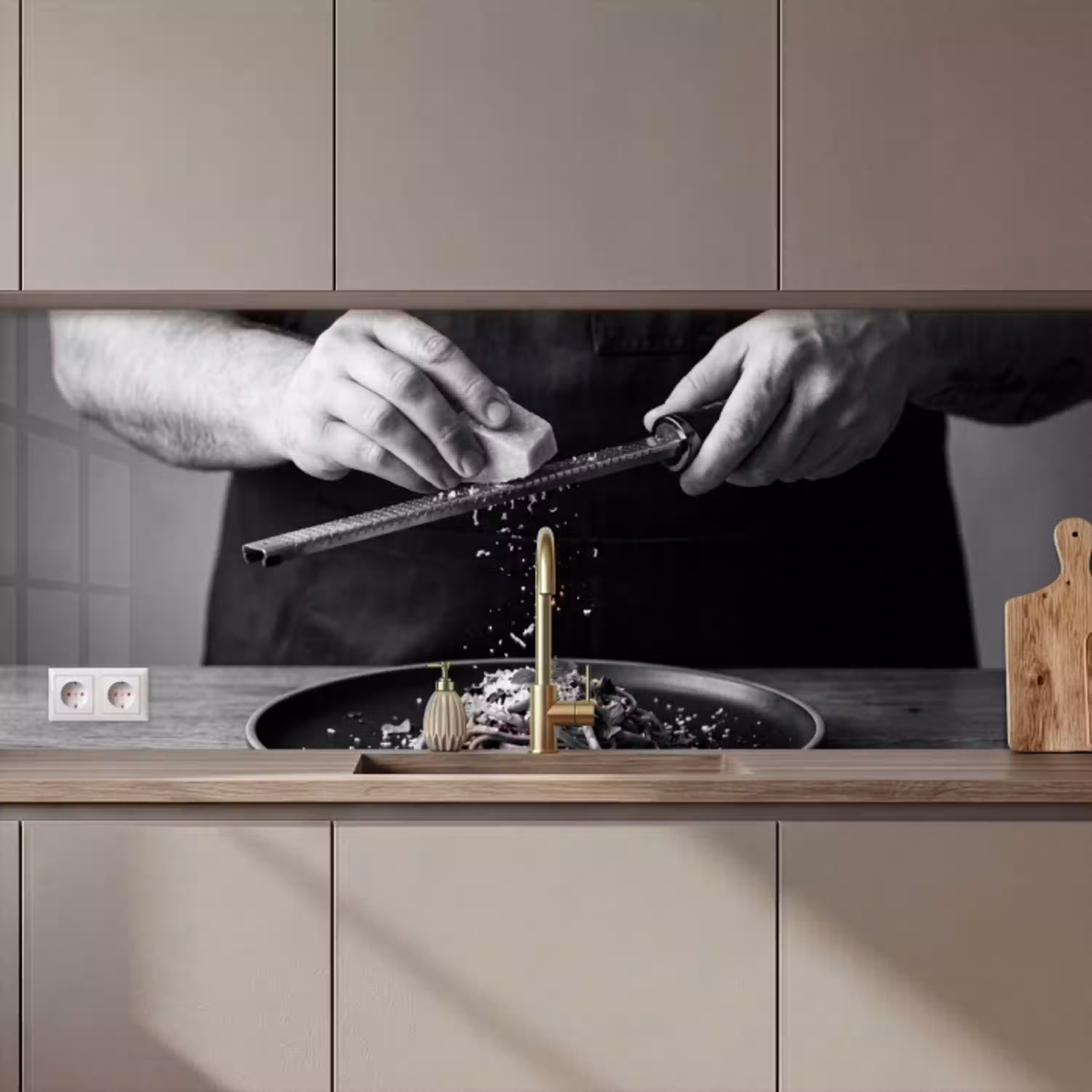 Kaas - Pasta - Rasp keuken achterwand 2 middel zz_3dshopping