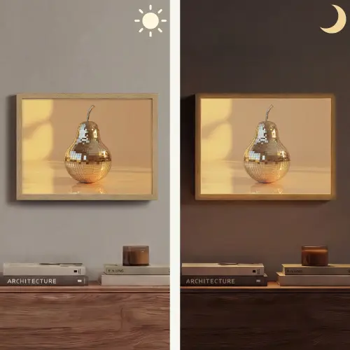 Goud - Disco - Glitter - Peer Light Box met batterij (Wandlamp) middel -sfeer3