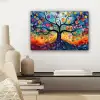 Kunst - Levensboom - Bloemen - Hippie canvas 2cm klein -sfeer6
