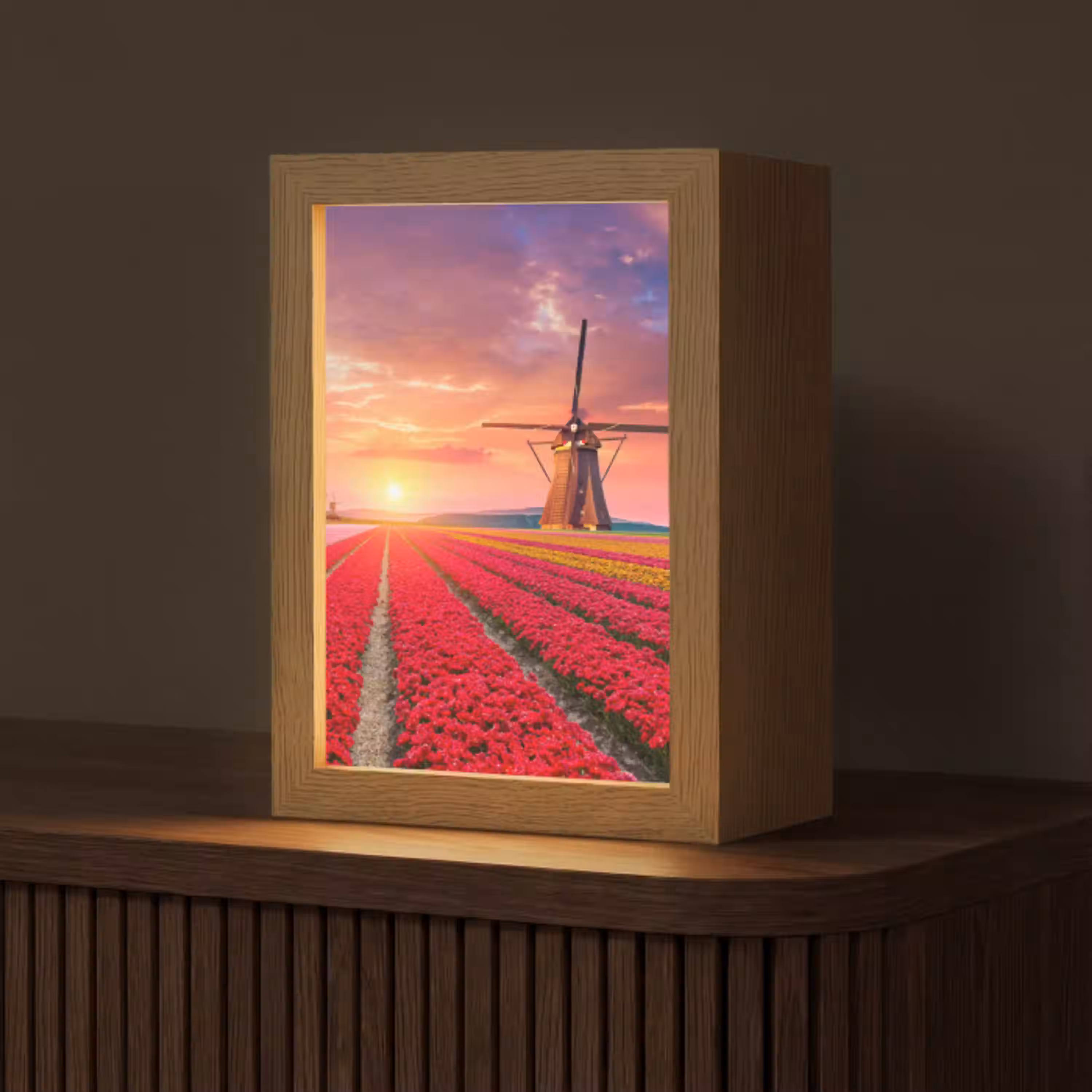 Bloemen - Tulpen - Bloemenveld - Molens - Holland Light Box met kabel (Tafellamp) klein -z3d_website