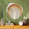 Minimalistisch - Boog - Lijnen - Beige Wandcirkel Organisch Aluminium middel -sfeer2