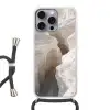 Kloof - Wit - Sneeuw Hoesje iPhone 16 Pro Max met koord klein -3d