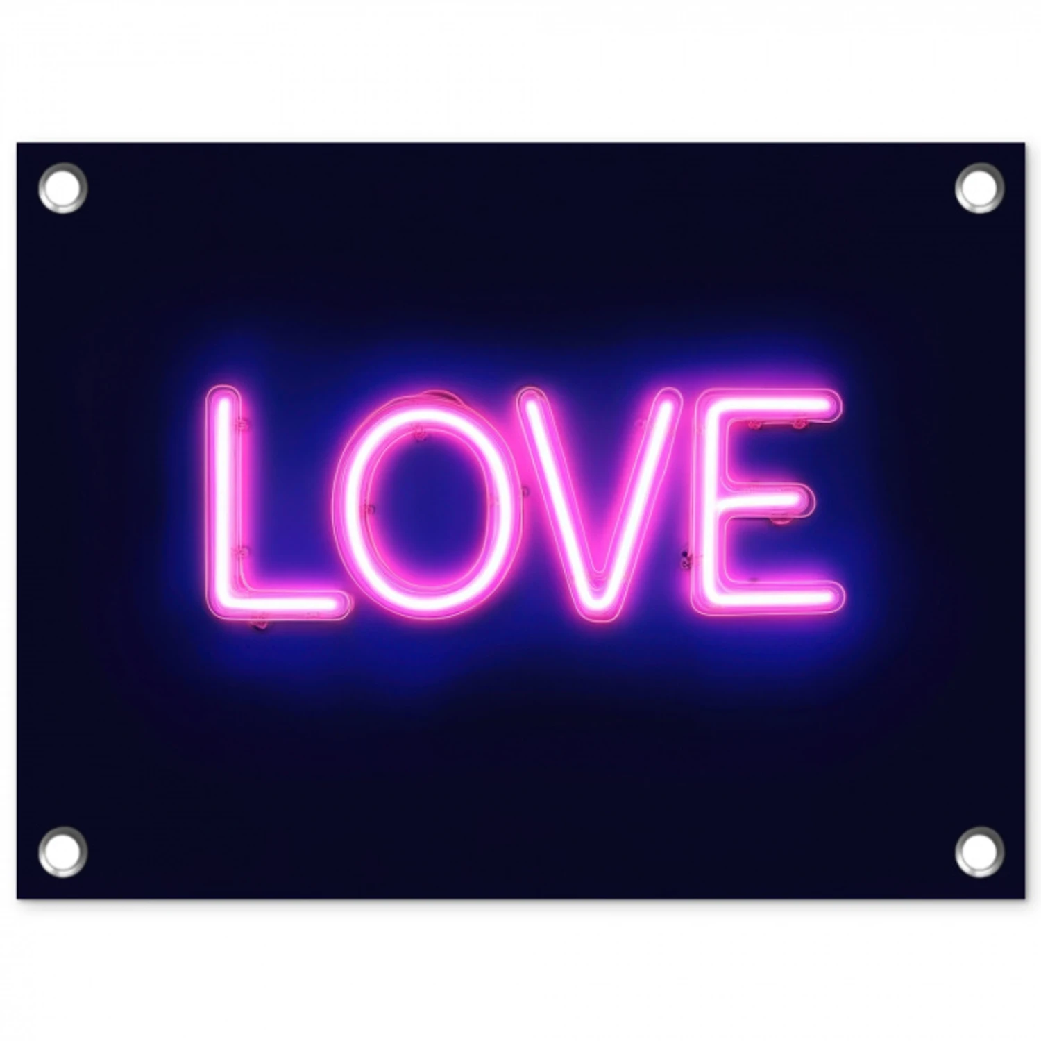 Neon - Love - Valentijn tuinposter los doek klein -3d
