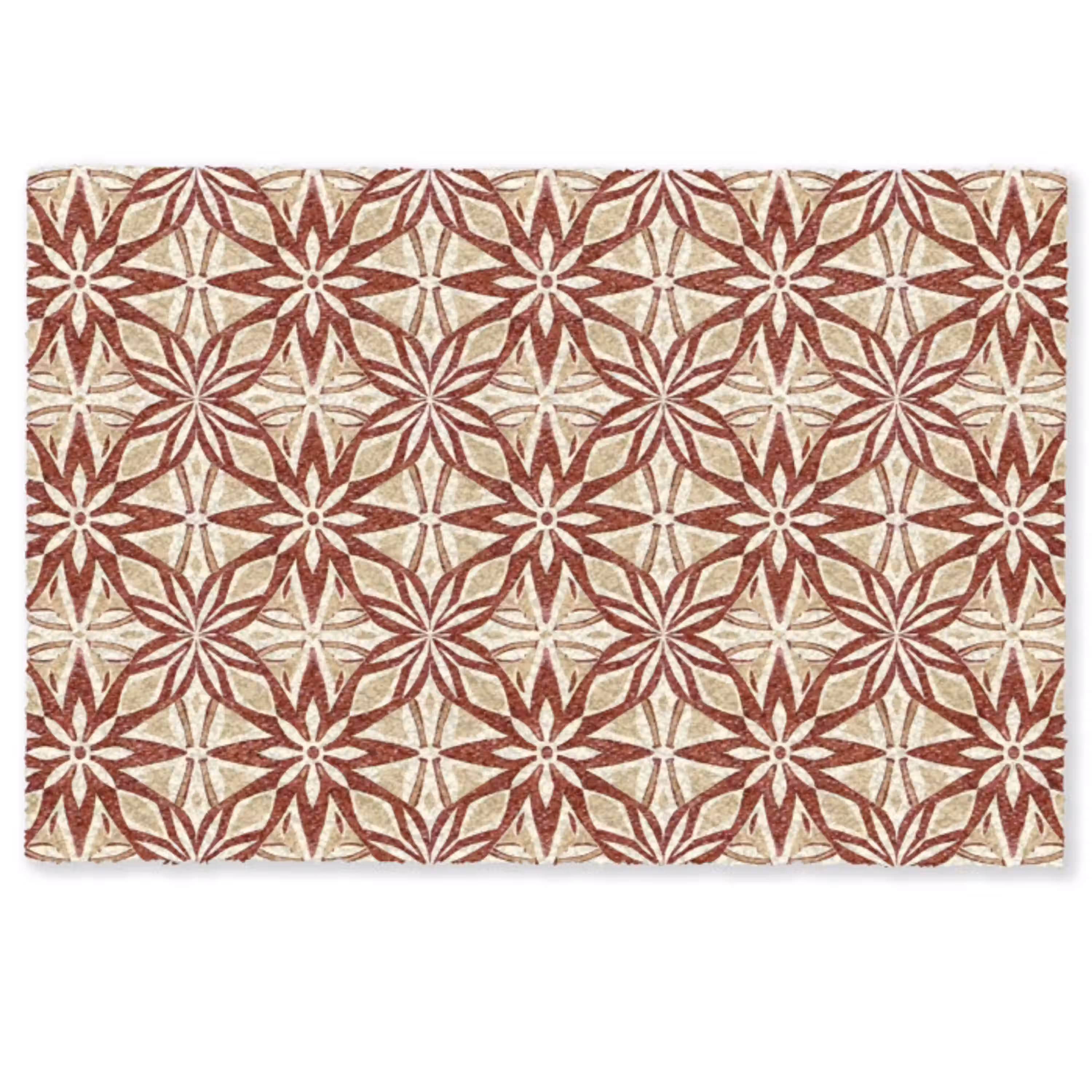Bordeauxrood - Geometrisch - Tegel - Patroon Deurmat klein 898 -zkaufland3d