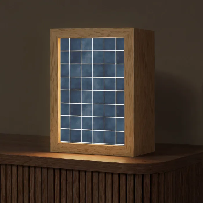 Tegel - Modern - Blauw Light Box met kabel (Tafellamp) klein 925 -z3d_website