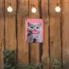Kat - Valentijn - Roze - Liefde tuinposter los doek klein -sfeer1