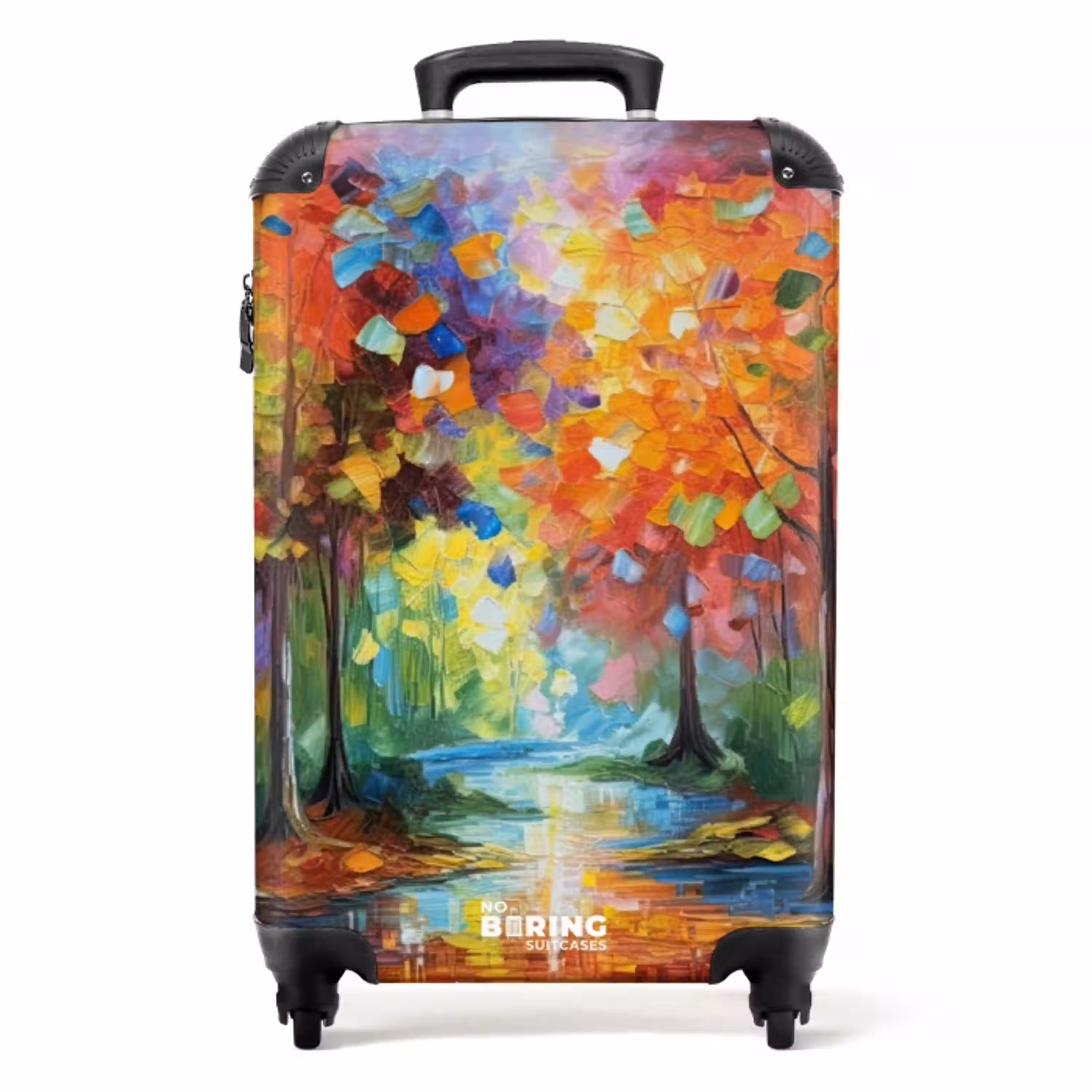 Bos - Natuur - Olieverf - Regenboog NBS - Handbagage koffer - Unisex middel -productfoto_recht